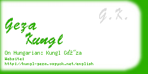 geza kungl business card